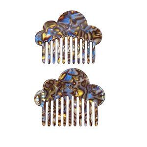 Mle Cloud Comb in Iridescent Labradorite Plastic Set of 2 Hair Accessory